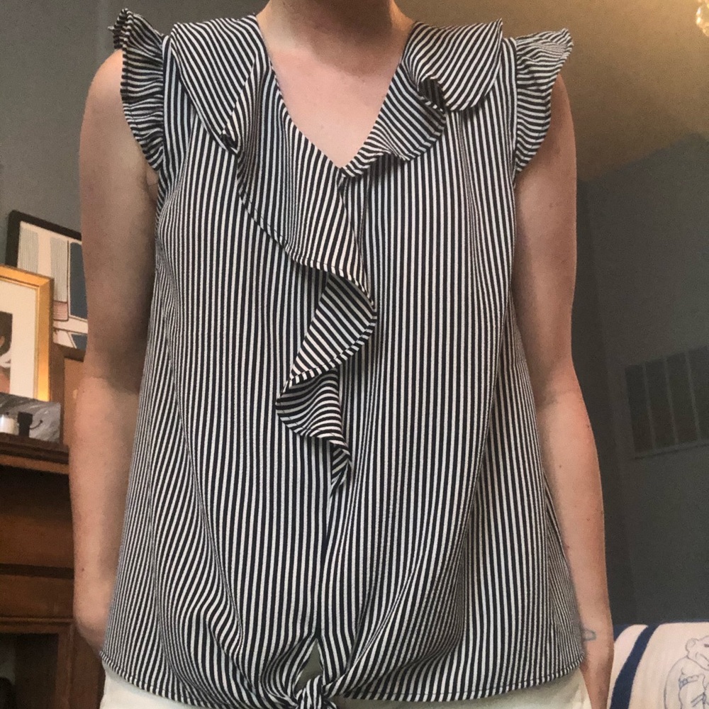Monteau striped sleeveless top